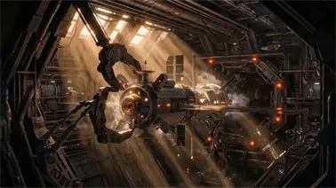 Cosmos I Docking Maneuver A high-stakes cinematic docking sequence of the COSMOS I spacecraft in Seedance 2.0, showing thrusters firing as massive hydraulic clamps close.