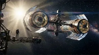 L5-Cygnus Space Colony An epic cinematic pull-back shot from Seedance 2.0 revealing the massive scale of the L5-CYGNUS space colony against a crescent Earth backdrop.